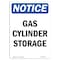 Signmission Safety Sign, OSHA Notice, 14" Height, Rigid Plastic, Gas Cylinder Storage Sign, Portrait OS-NS-P-1014-V-12994 - alternate 1